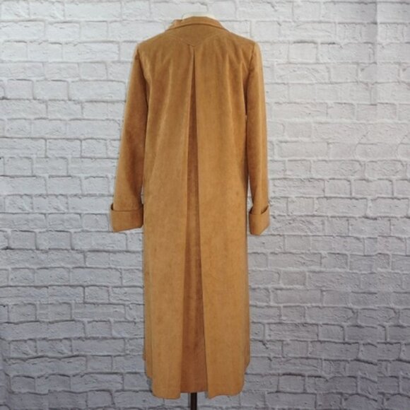 Vintage 70s Suede Leather Trench Coat 12 - Picture 2 of 6